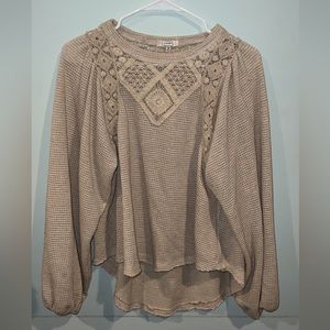 Womens Long Sleeve Crochet Top size Medium